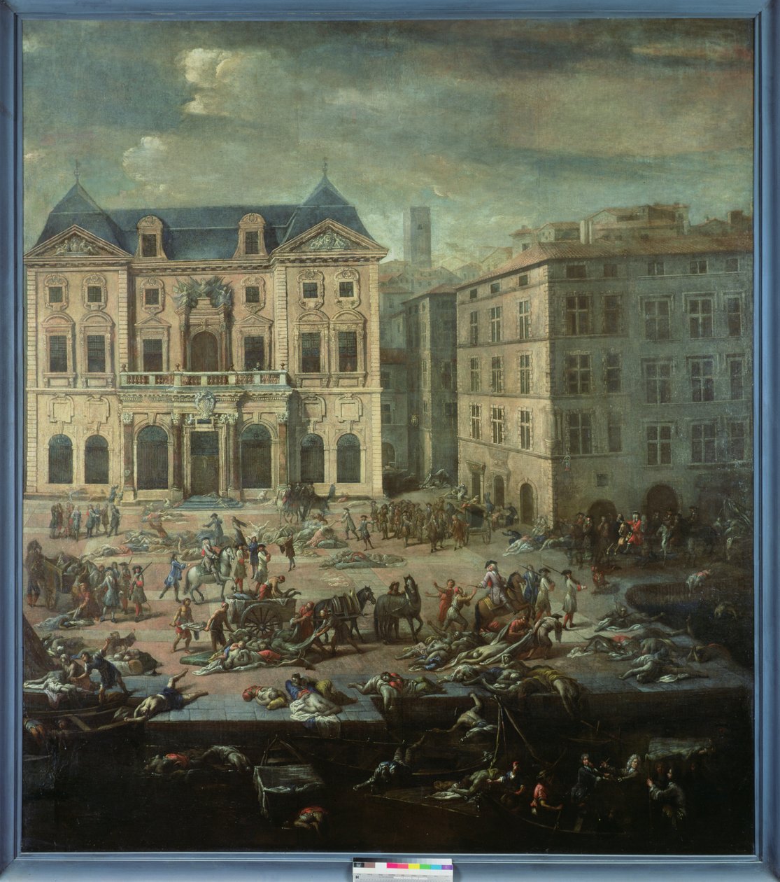 Kilátás a városházára, Marseille-ben az 1720-as pestisjárvány idején alkotó: Michel Serre