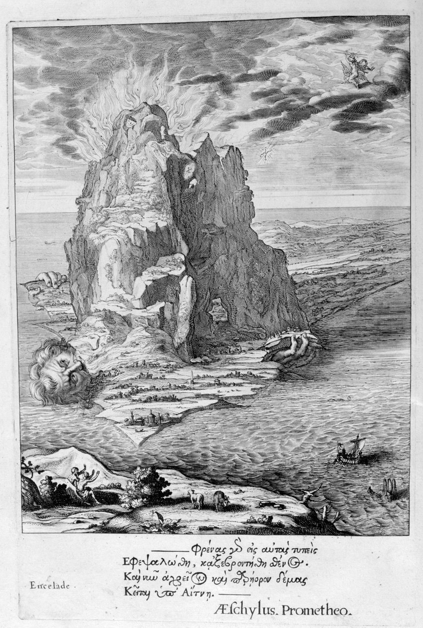Enceladust az Etna alatt temették el, 1655 alkotó: Michel de Marolles