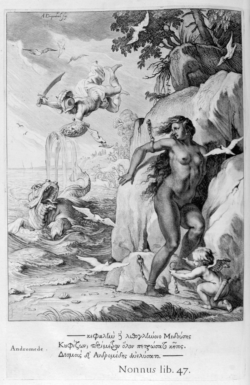 Perszeusz megszabadítja Andromédát a tengeri szörnytől, 1655 alkotó: Michel de Marolles