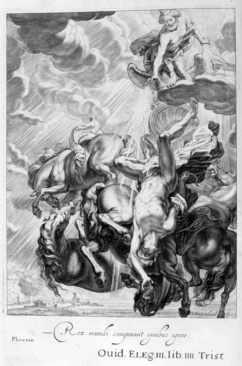 Phaetont a Jupiters villámcsapása sújtotta, 1655 alkotó: Michel de Marolles