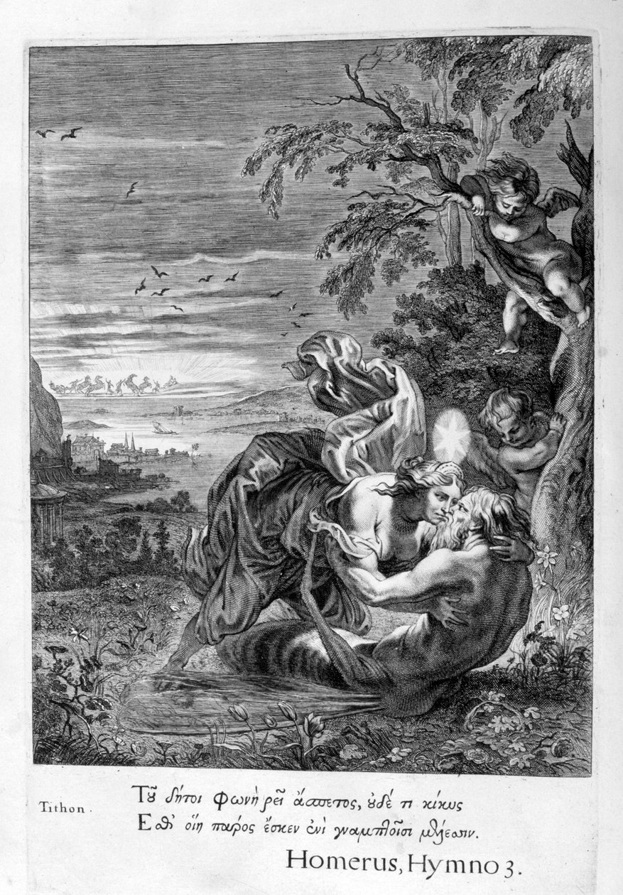 Tithonus, Eoss szerelmese, szöcskévé változott, 1655 alkotó: Michel de Marolles