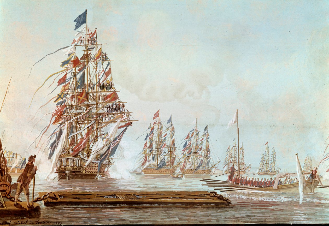 A sáncszárny, Toulonban, Provence grófnak 1777 júliusában a Toulon Gouache kikötőjében Michel Joseph dit Michel de Toulon lakomája (1777 és 1792 között működött) 1777. Versailles, kastélymúzeum alkotó: Michel de Toulon