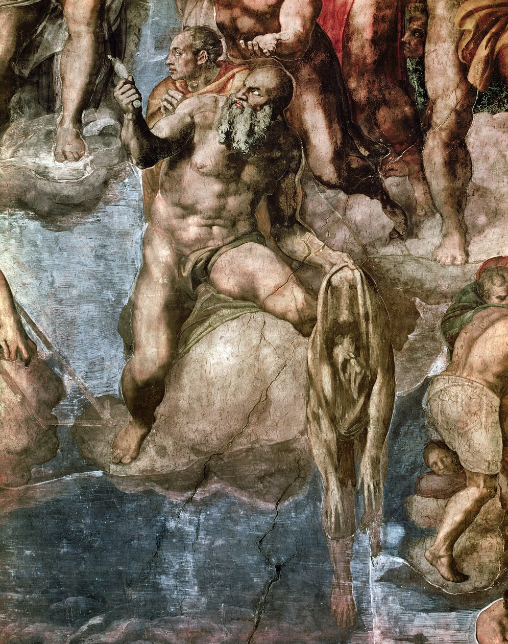 Sixtus-kápolna mennyezete: Az utolsó ítélet, részlet Szent Bertalan lenyúzott bőrét tartó 1538-41. alkotó: Michelangelo Buonarroti