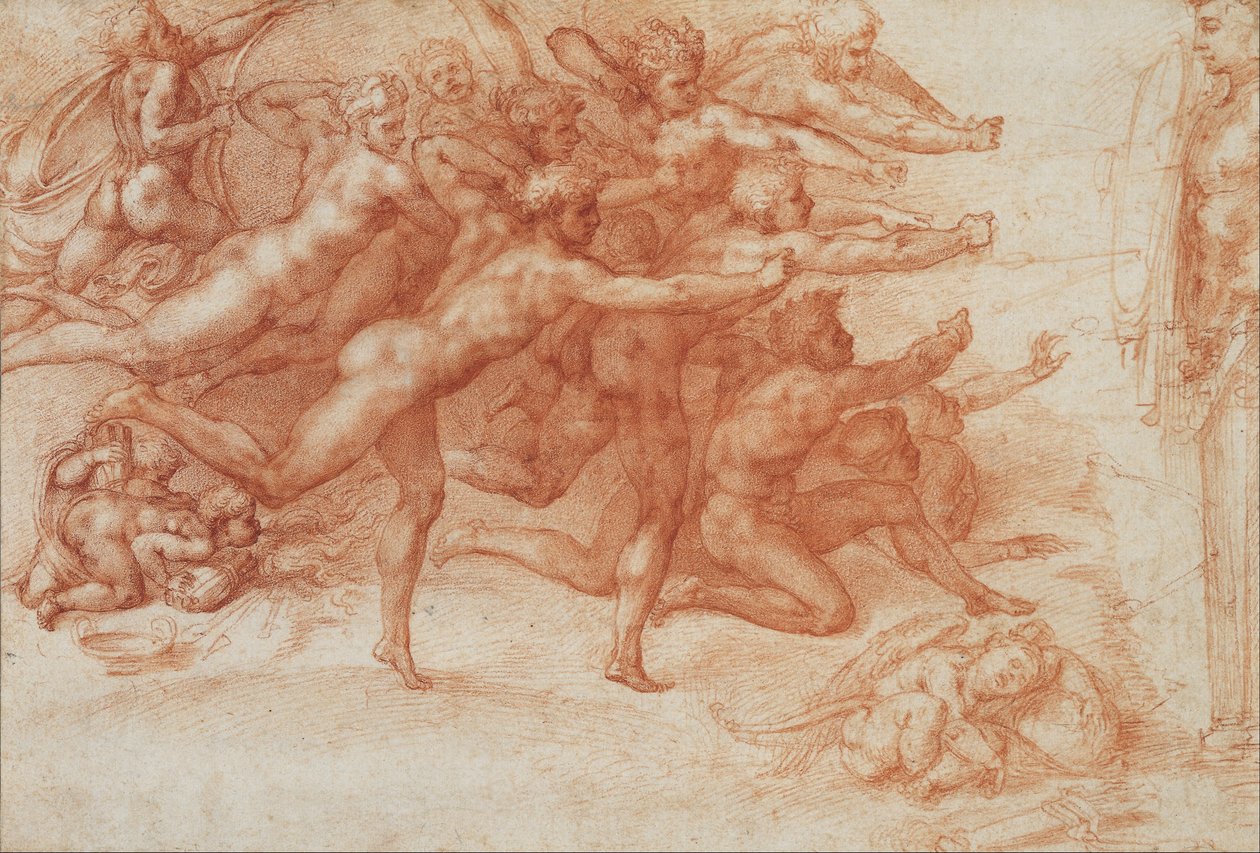 Íjászok lövöldöznek a hermre alkotó: Michelangelo Buonarroti
