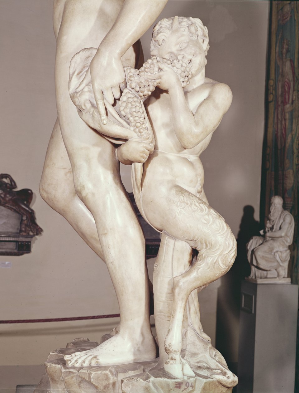 Bacchus a fiatal faun fiatal faun részletével, 1496-7 márvány alkotó: Michelangelo Buonarroti