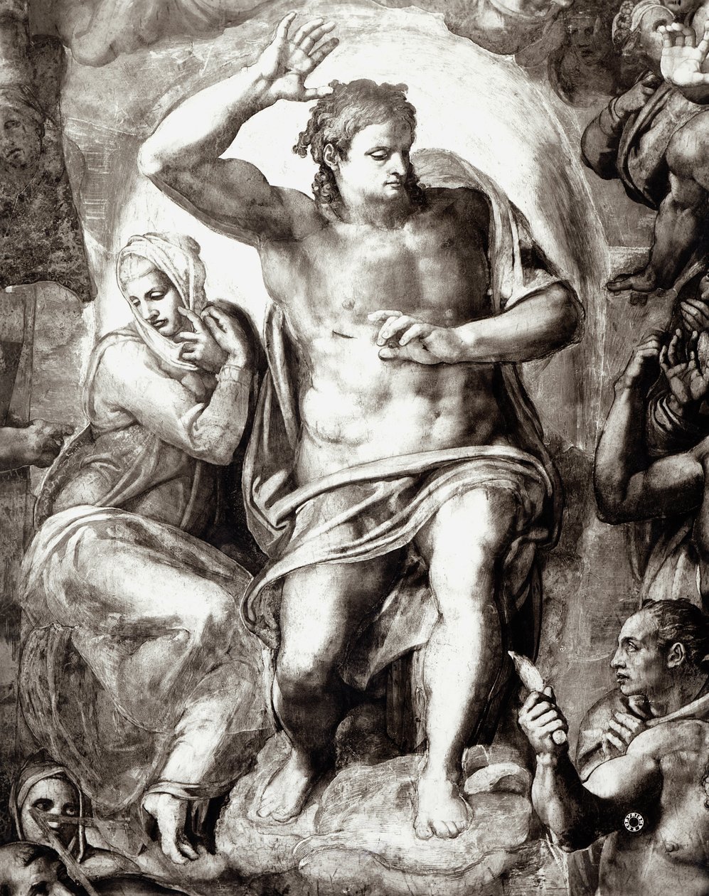 Krisztus, részlet Az utolsó ítéletből, 1538-41 alkotó: Michelangelo Buonarroti