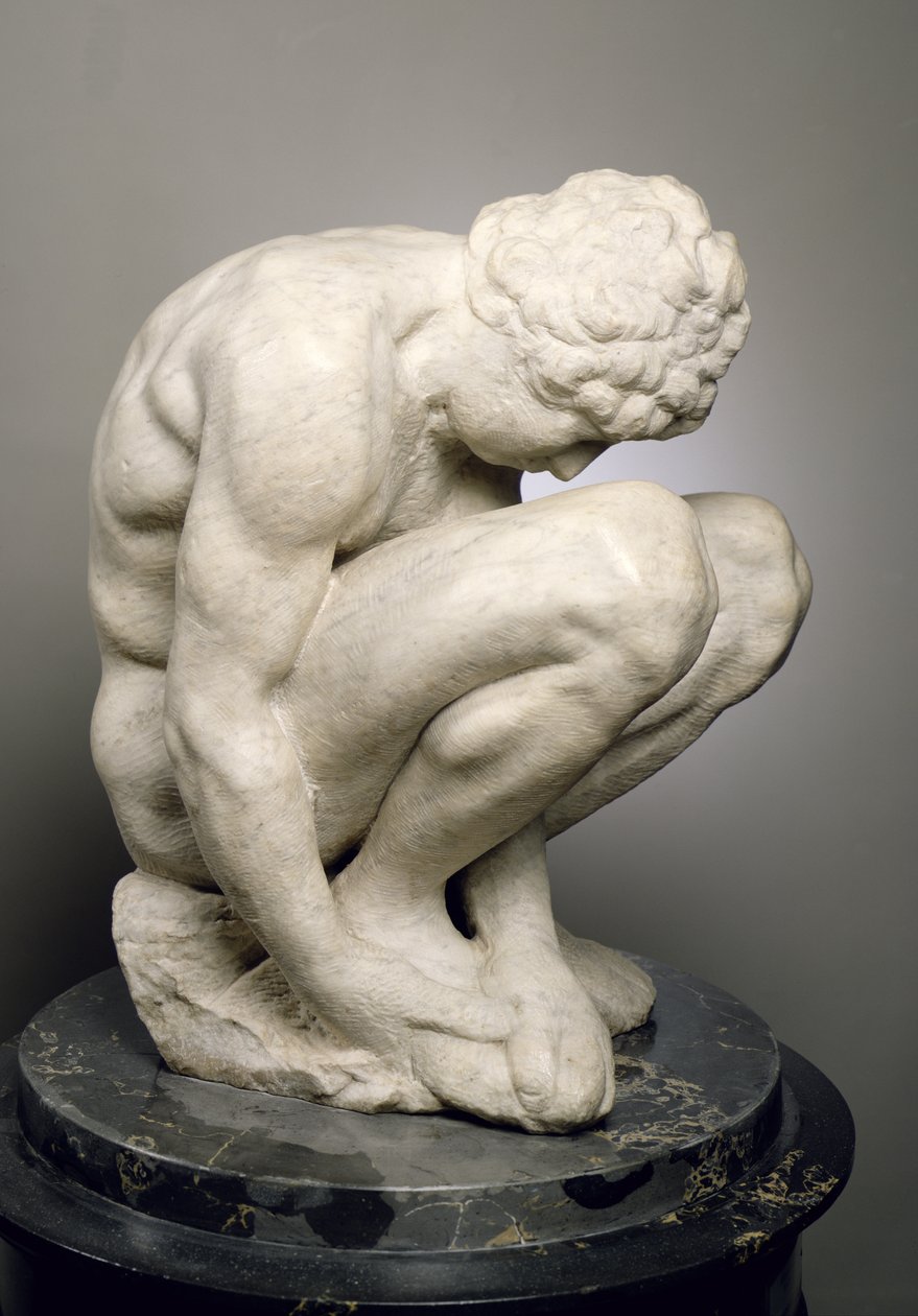 Guggoló fiú, 1530-34 körül (márvány) (lásd még 73704) alkotó: Michelangelo Buonarroti