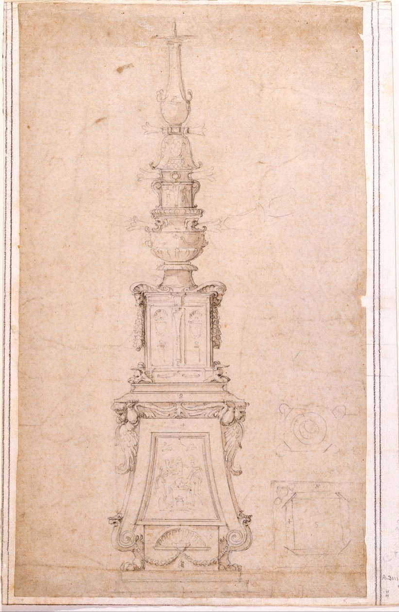 Tervezés Candelabrumhoz alkotó: Michelangelo Buonarroti