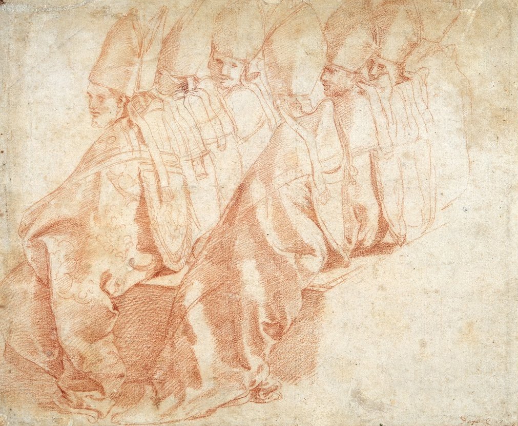 Nyolc ülő püspök alkotó: Michelangelo Buonarroti