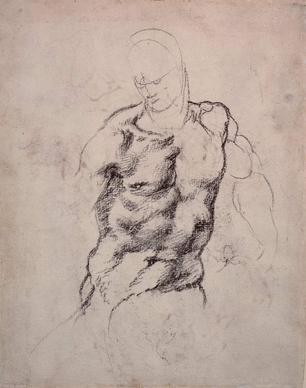 Ábratanulmány (faszén papíron) alkotó: Michelangelo Buonarroti