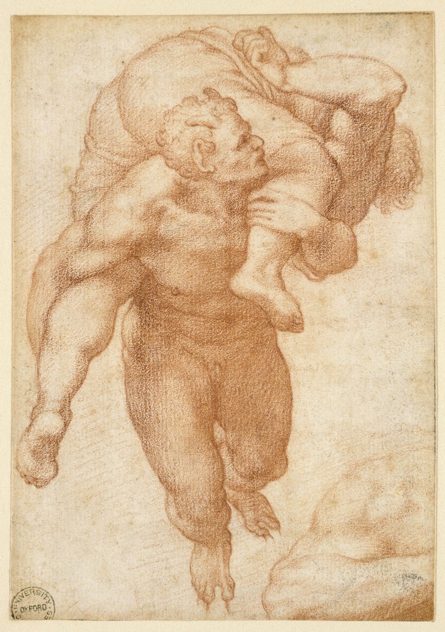 Csoport az Utolsó ítéletből (vörös kréta halványbarna papírra) alkotó: Michelangelo Buonarroti