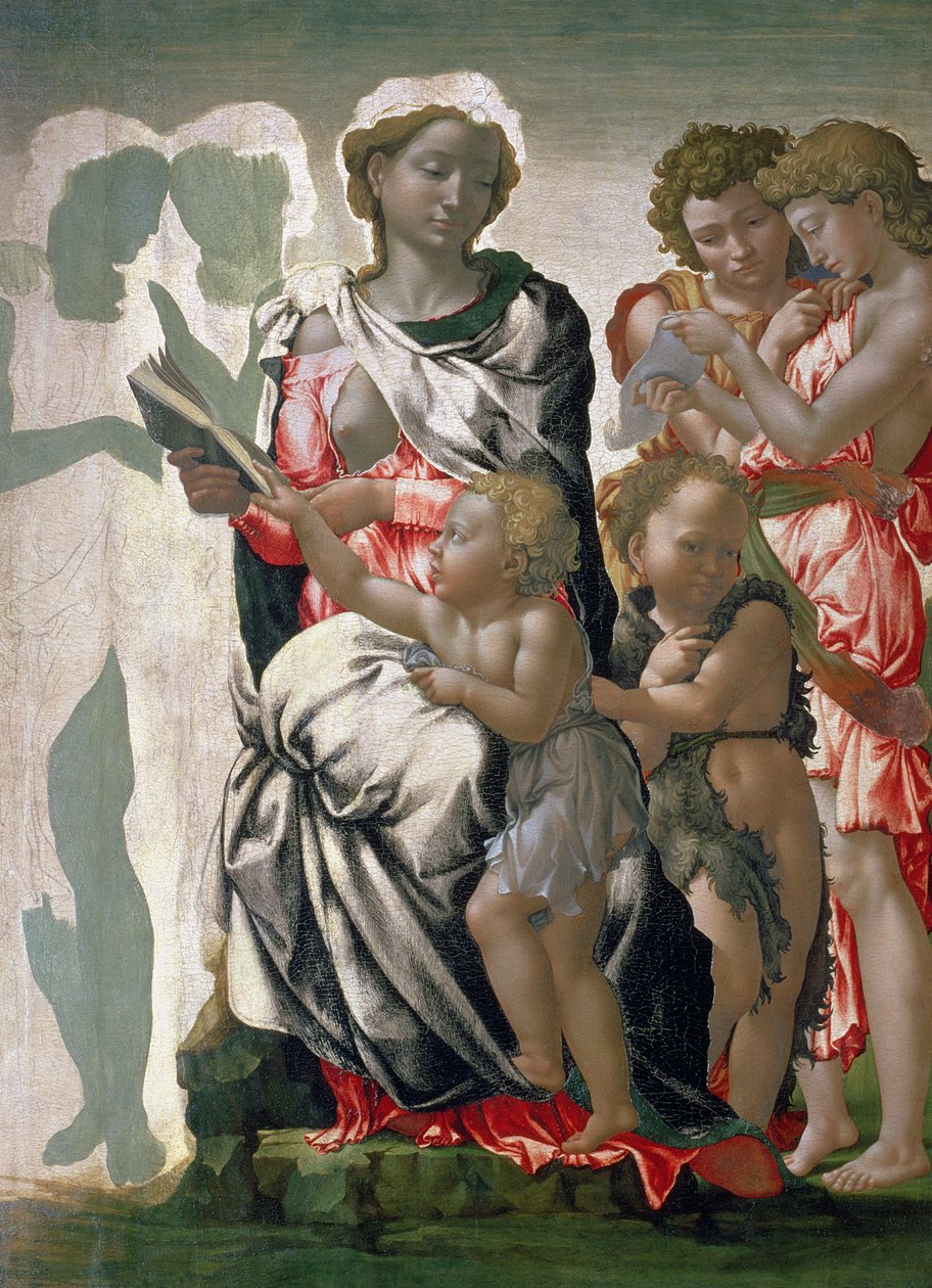 Madonna és gyermek Szent Jánossal, 1495 körül (tempera a panelen) alkotó: Michelangelo Buonarroti