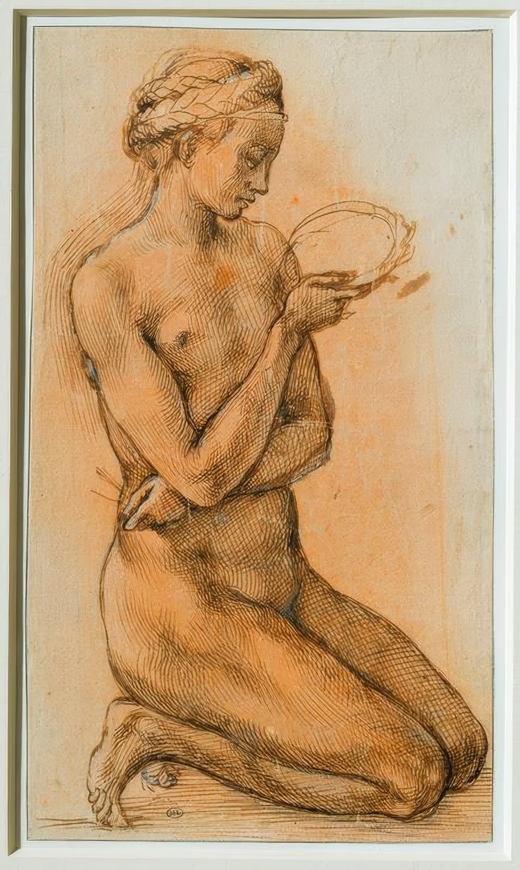 Mária Magdolna a töviskoronán elmélkedik alkotó: Michelangelo Buonarroti