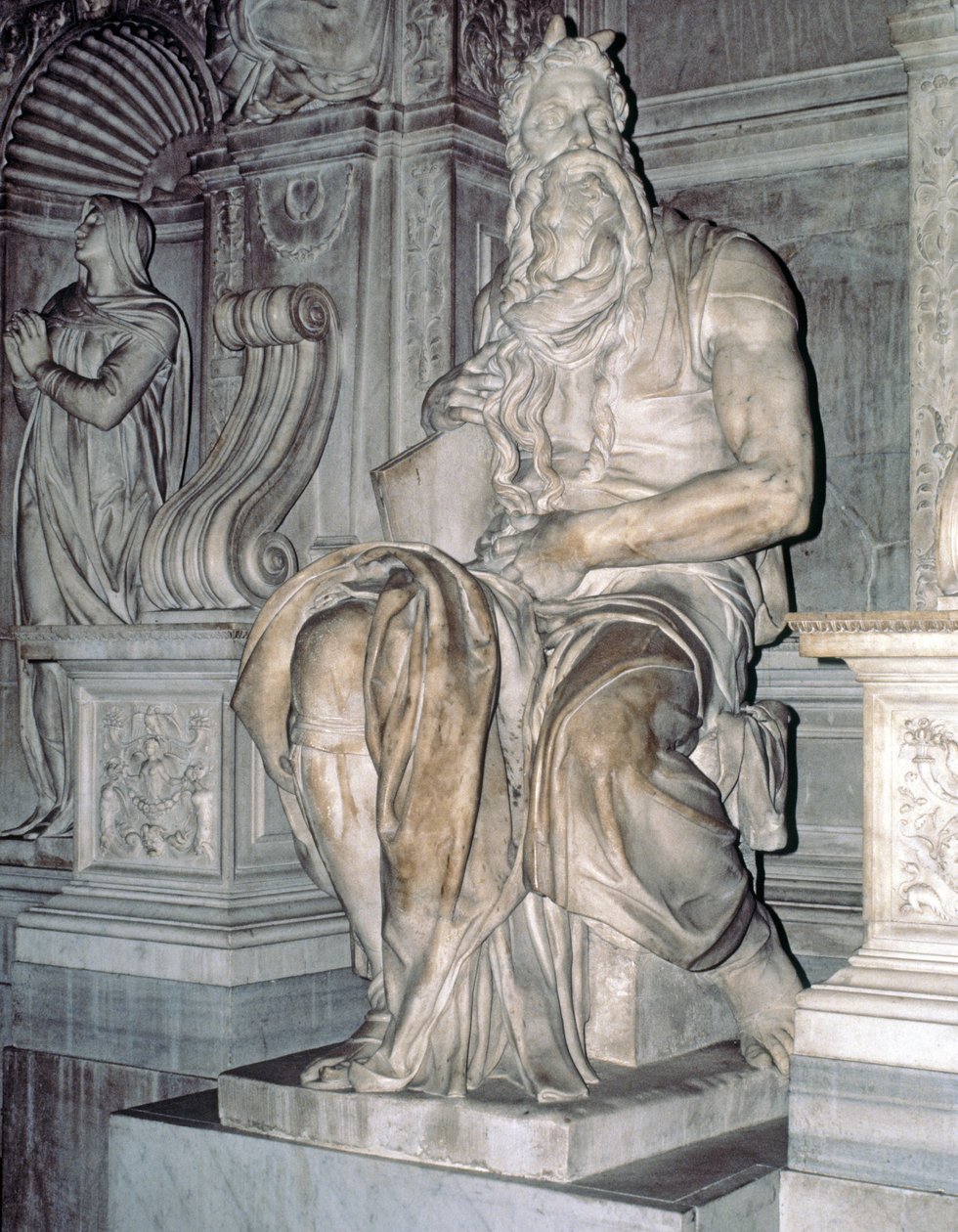 Mózes, szobor II. Julius pápa (1453-1513) sírjából 1513-16 (márvány) alkotó: Michelangelo Buonarroti
