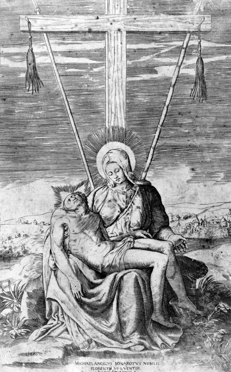 Pieta, metszett Giulio Bonasone alkotó: Michelangelo Buonarroti