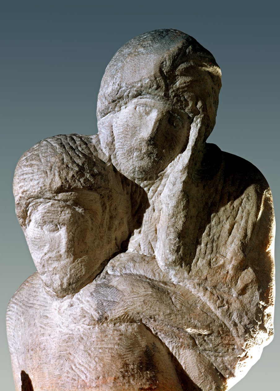 Rondanini Pieta, Krisztus és Mária fejének részlete márvány alkotó: Michelangelo Buonarroti