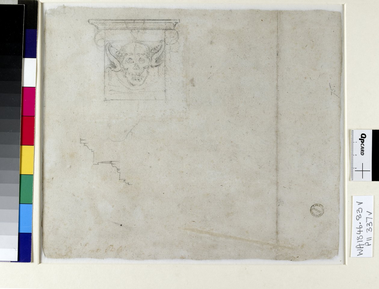 Julius pápa sírjának díszvázlata, 16. század (szén papíron) alkotó: Michelangelo Buonarroti