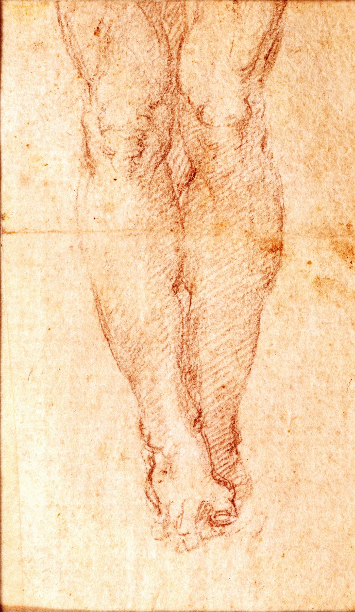 Tanulmány a keresztre feszítéshez (fekete kréta papíron) alkotó: Michelangelo Buonarroti