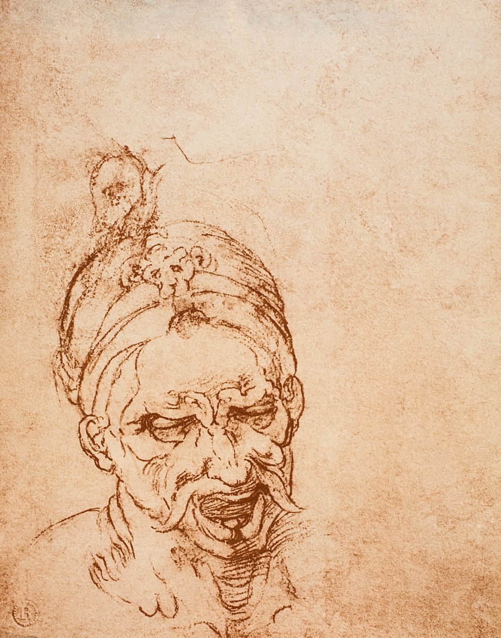 Tanulmány ördögfejnek, Michelangelo rajza. Casa Buonarroti, Firenze alkotó: Michelangelo Buonarroti
