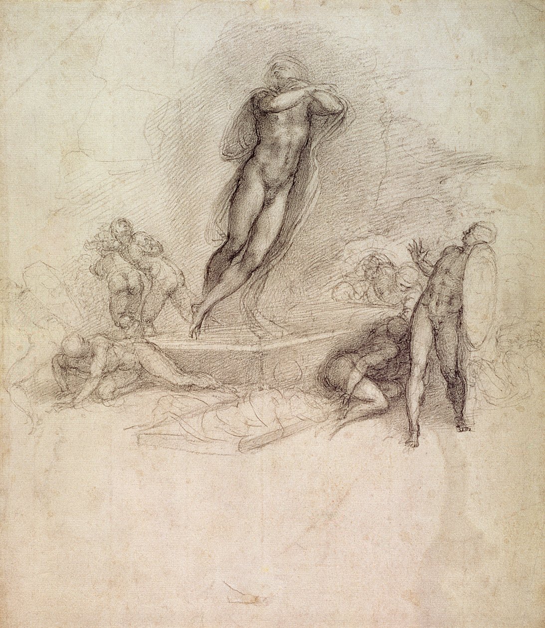 Tanulmány a mennybemenetelhez alkotó: Michelangelo Buonarroti