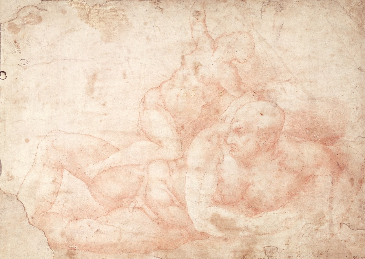 Férfi és női akt tanulmányozása alkotó: Michelangelo Buonarroti