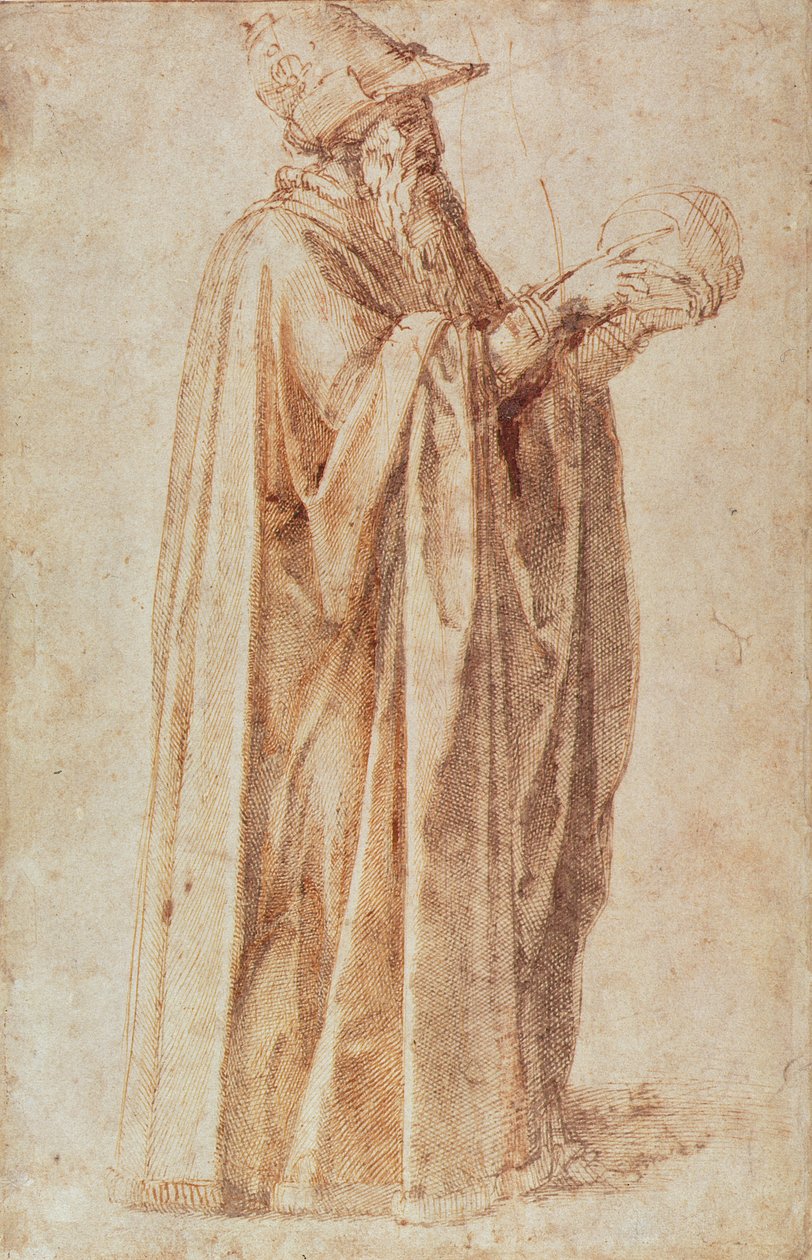 Tanulmány egy emberről (tinta papíron) alkotó: Michelangelo Buonarroti