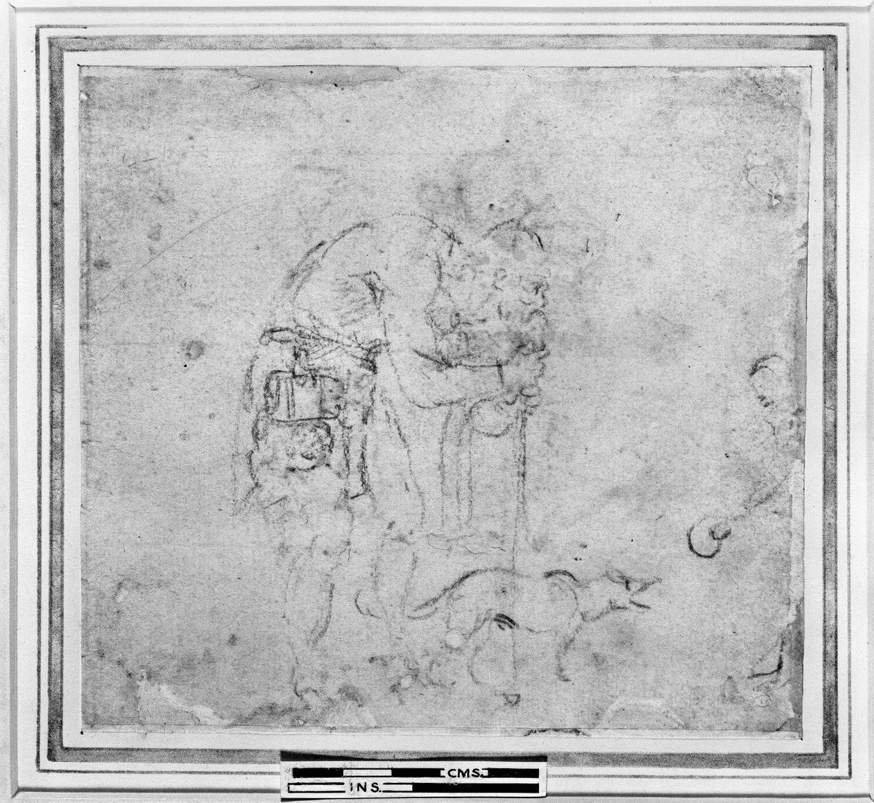 Vak koldus tanulmánya, 1511 körül (kréta, papír) alkotó: Michelangelo Buonarroti