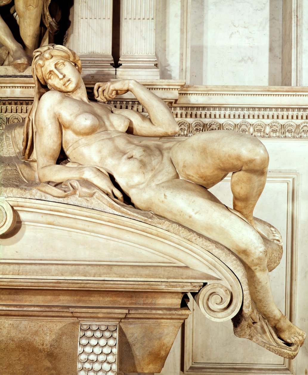 Lorenzo de Medici sírja 1449-92 Hajnal részlet, 1520-24 márvány alkotó: Michelangelo Buonarroti