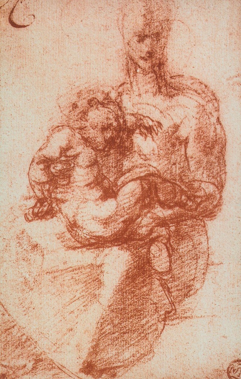 A Szűzanya és gyermeke; Michelangelo rajza. Louvre, Párizs alkotó: Michelangelo Buonarroti