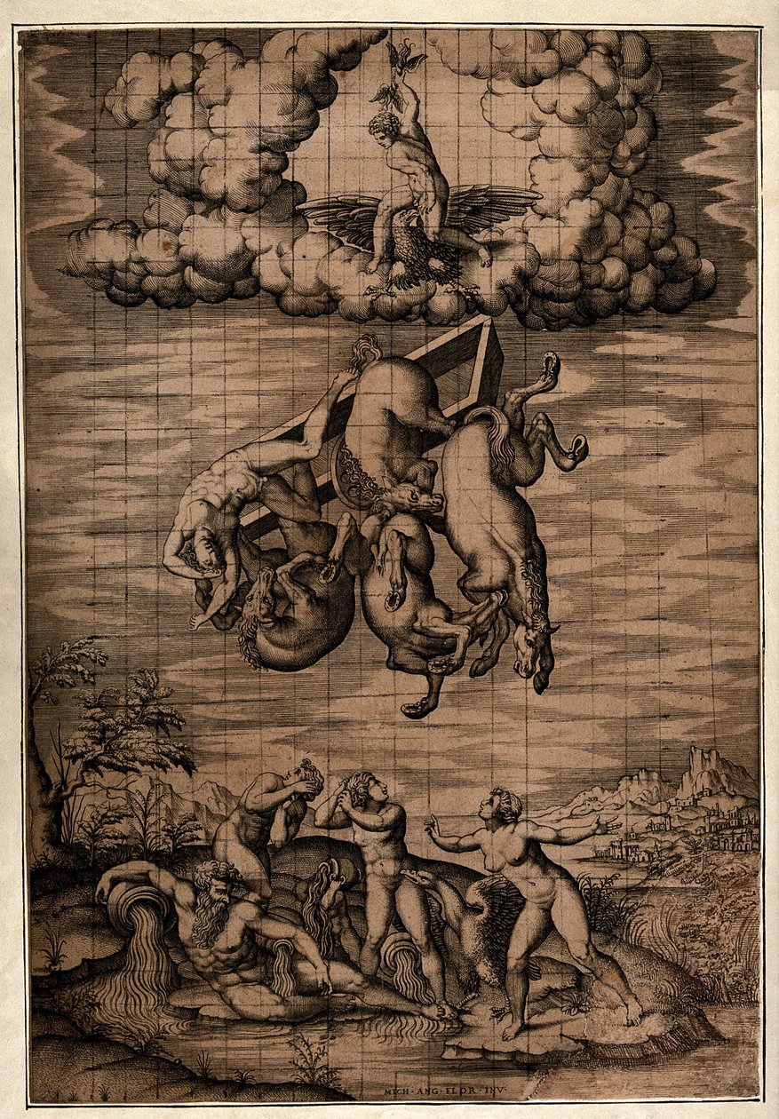Phaeton bukása alkotó: Michelangelo Buonarroti