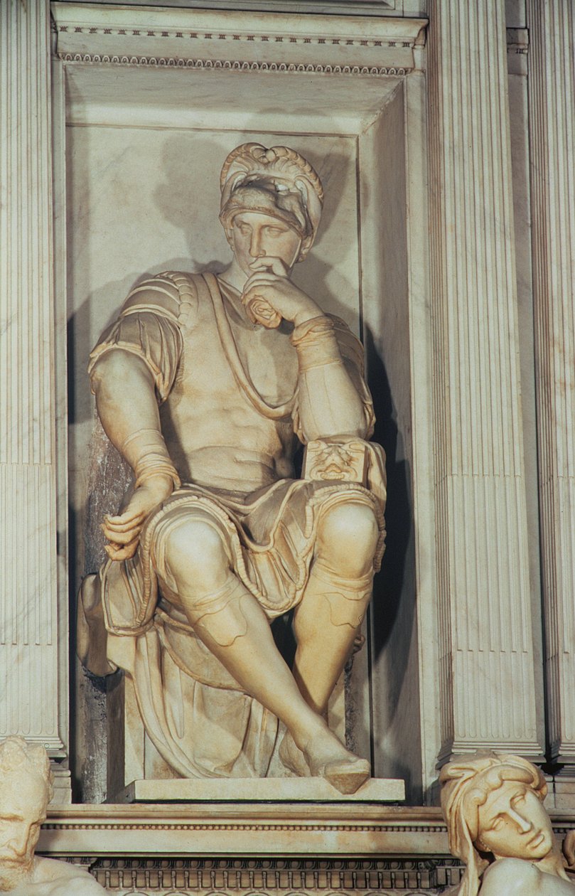 Lorenzo de Medici sírja (márvány) (részlet) alkotó: Michelangelo Buonarroti