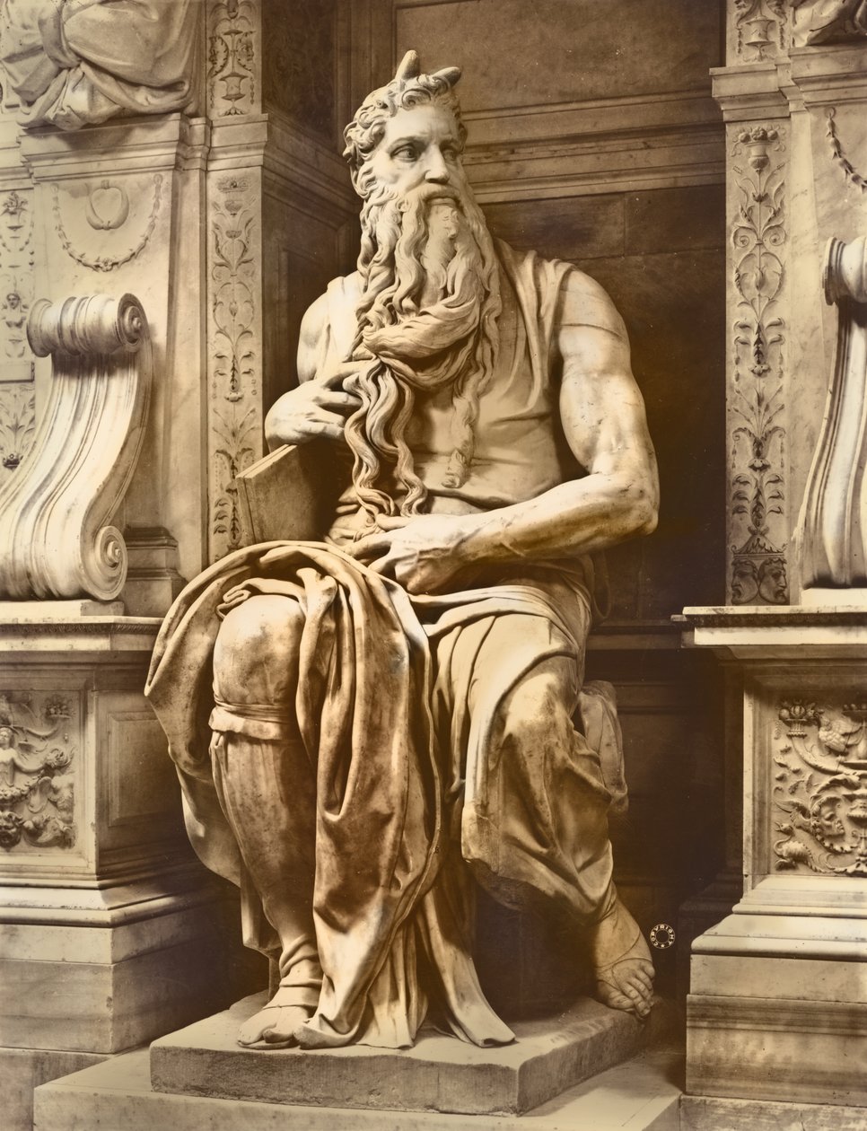 II. Julius pápa sírja 1453-1513 Mózes részlete, 1513-16 márvány alkotó: Michelangelo Buonarroti