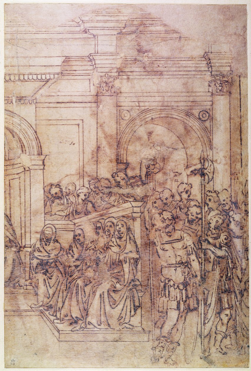 W.29 Egy tömeg vázlata egy klasszikus jelenethez alkotó: Michelangelo Buonarroti