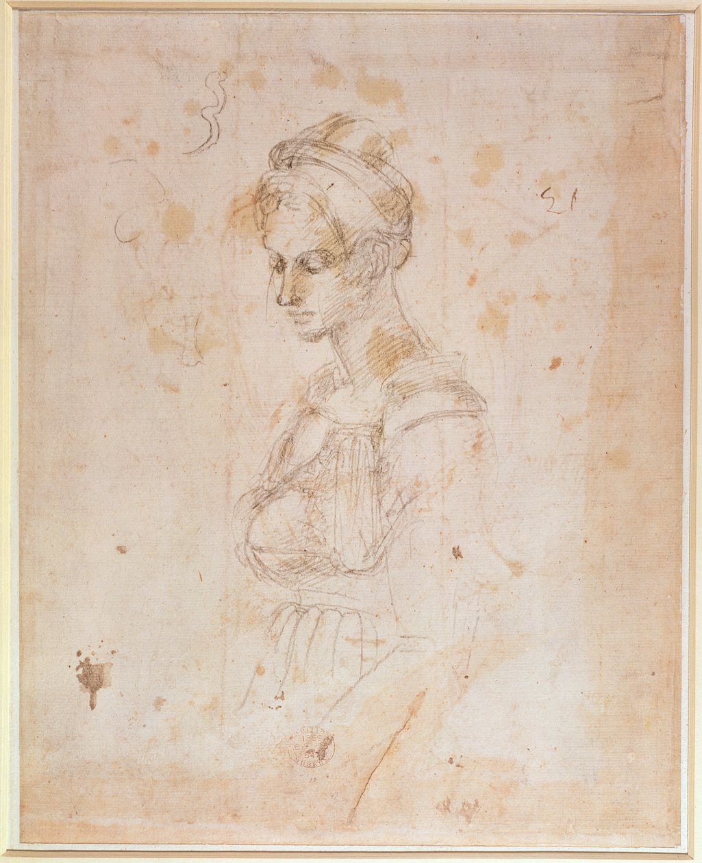 W.41 Vázlat egy nőről alkotó: Michelangelo Buonarroti