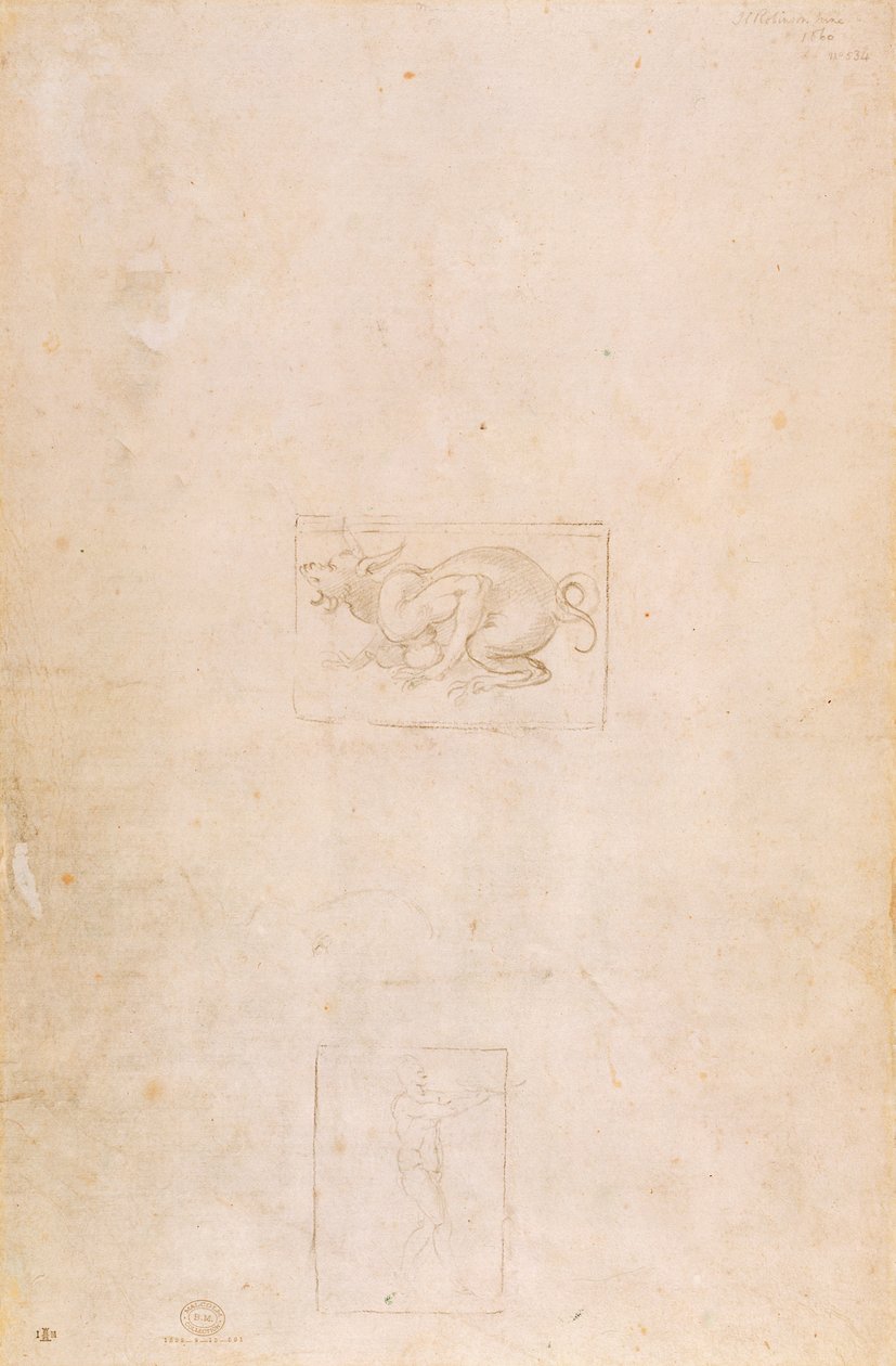 W.54 Egy sárkány tanulmányozása alkotó: Michelangelo Buonarroti