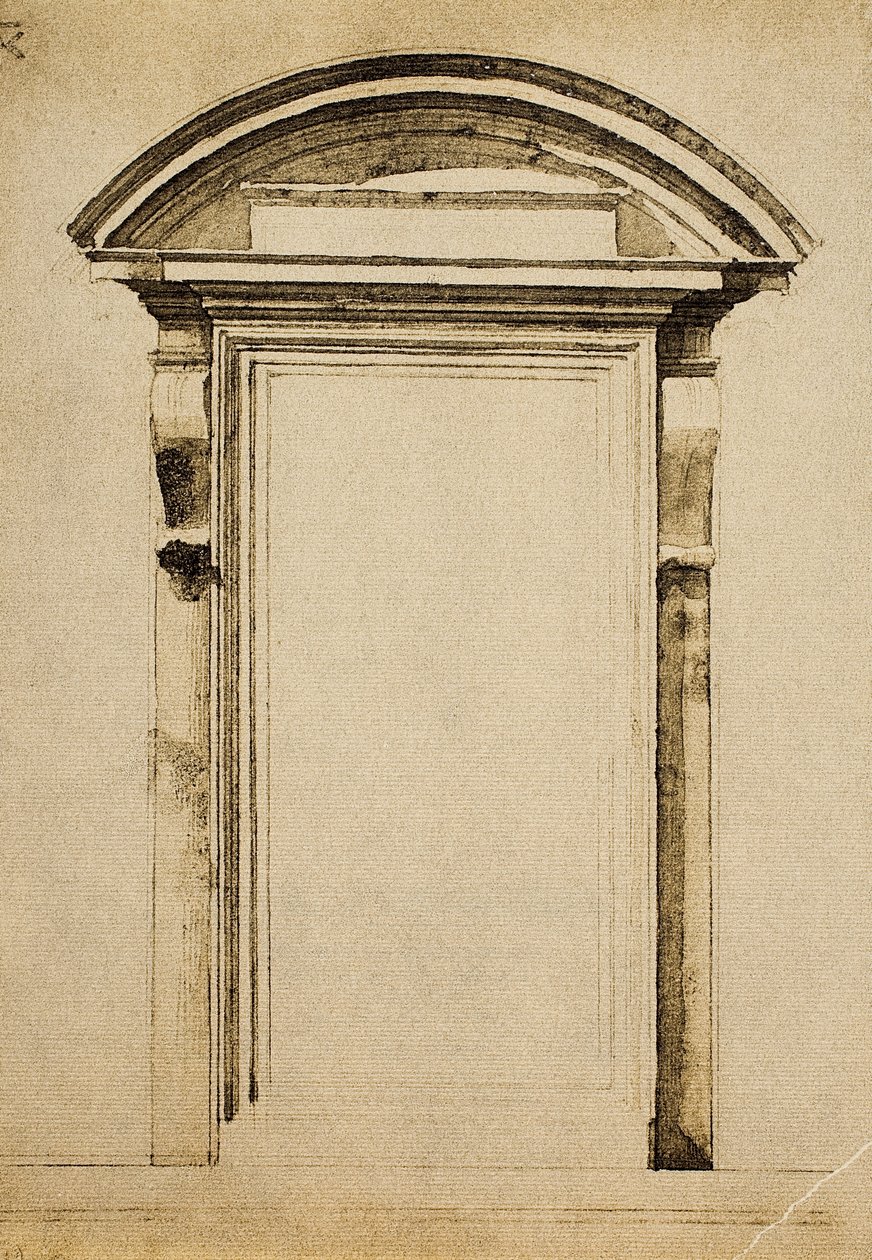 Ablak; Michelangelo rajza. Casa Buonarroti, Firenze alkotó: Michelangelo Buonarroti