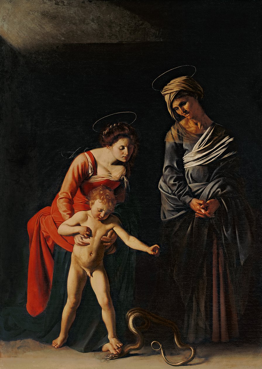 Madonna és gyermek kígyóval, 1605 alkotó: Michelangelo Merisi Caravaggio