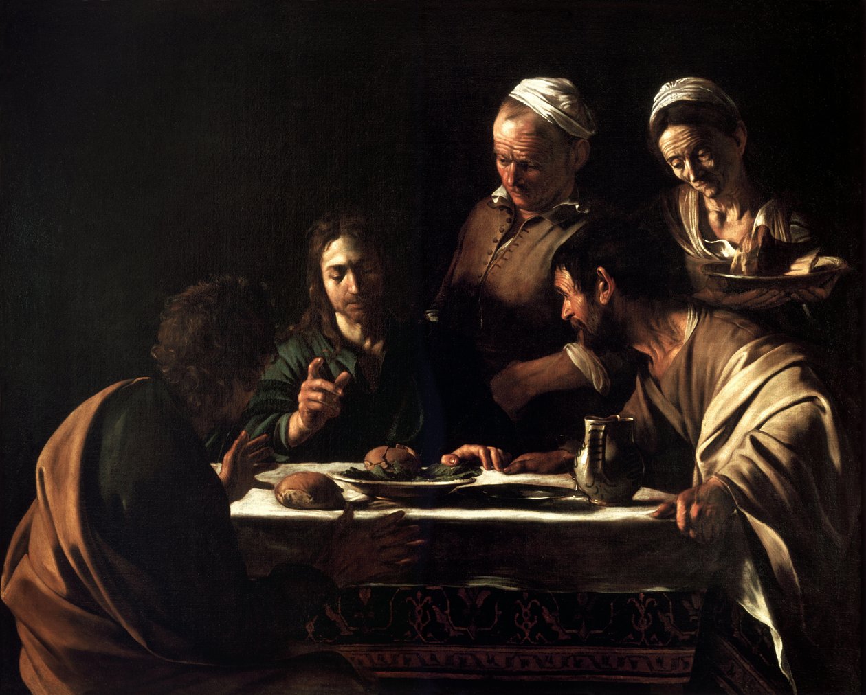 Vacsora Emmausban alkotó: Michelangelo Merisi Caravaggio