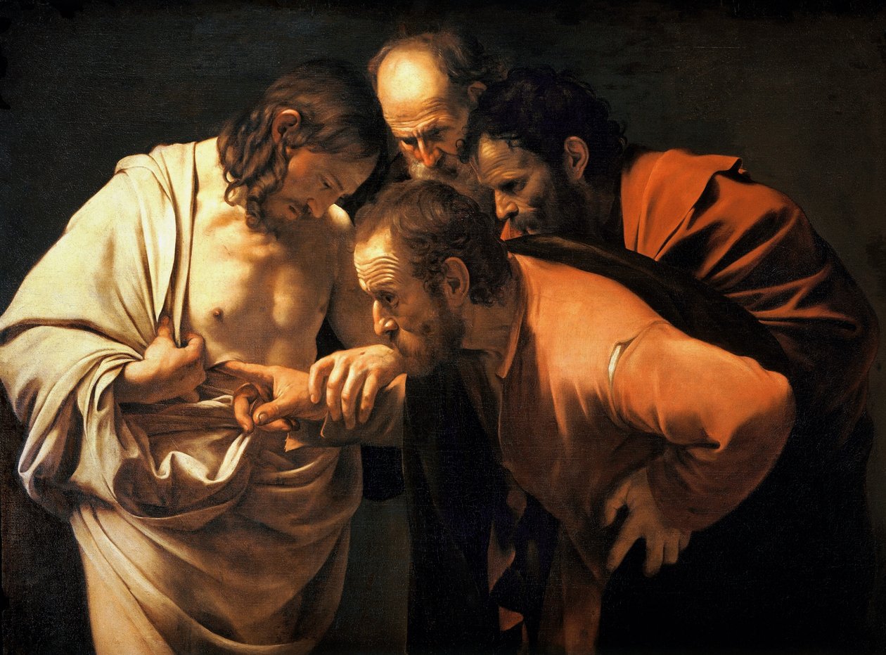 Szent Tamás hitetlensége, 1602-03 alkotó: Michelangelo Merisi Caravaggio