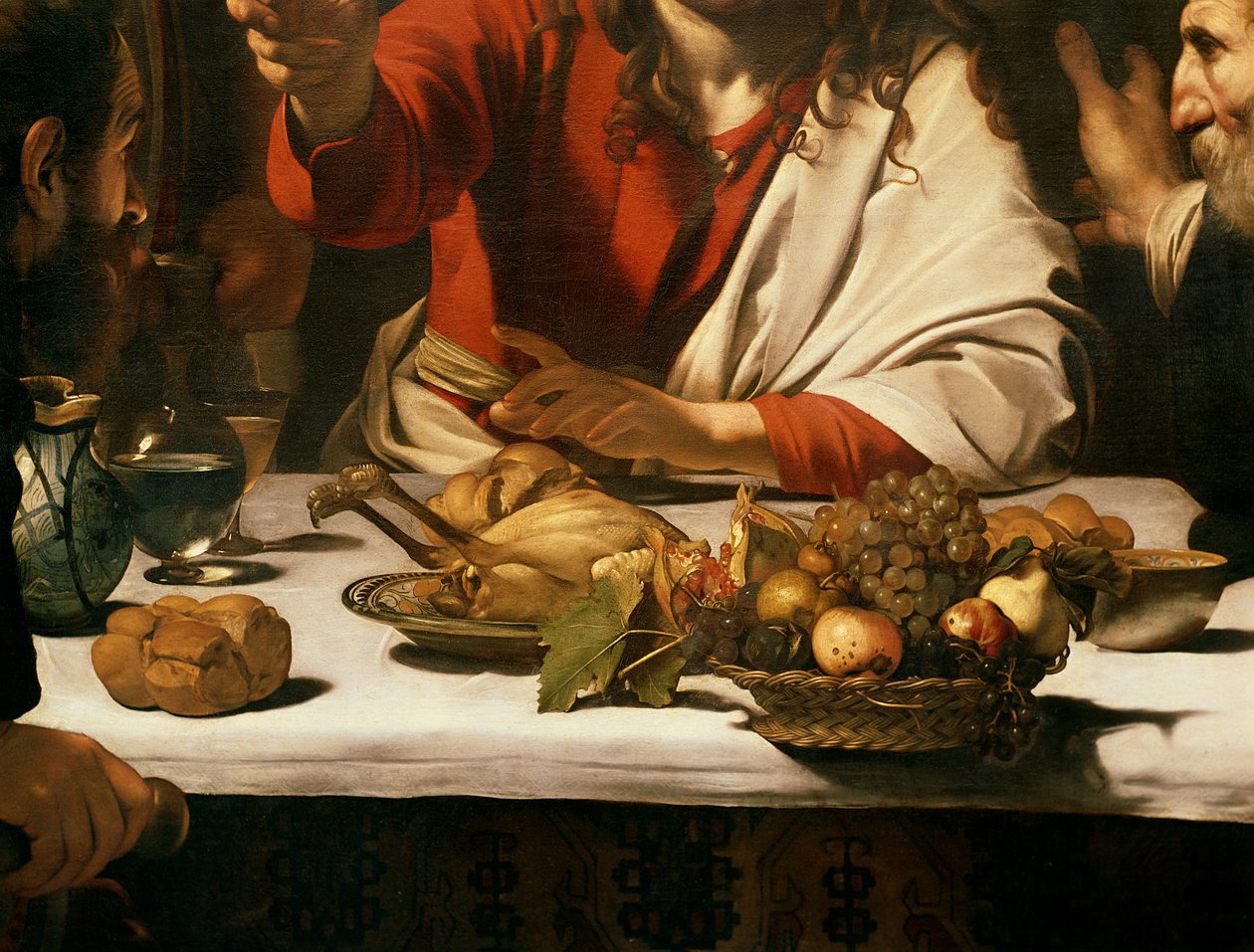 Vacsora Emmausban, 1601 (olaj és tempera, vászon) (928. részlet) alkotó: Michelangelo Merisi Caravaggio