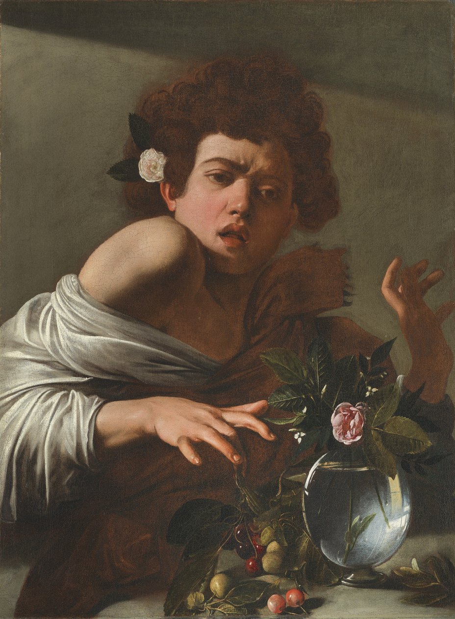 Gyík által megharapott fiú, 1595-1600 körül alkotó: Michelangelo Merisi Caravaggio