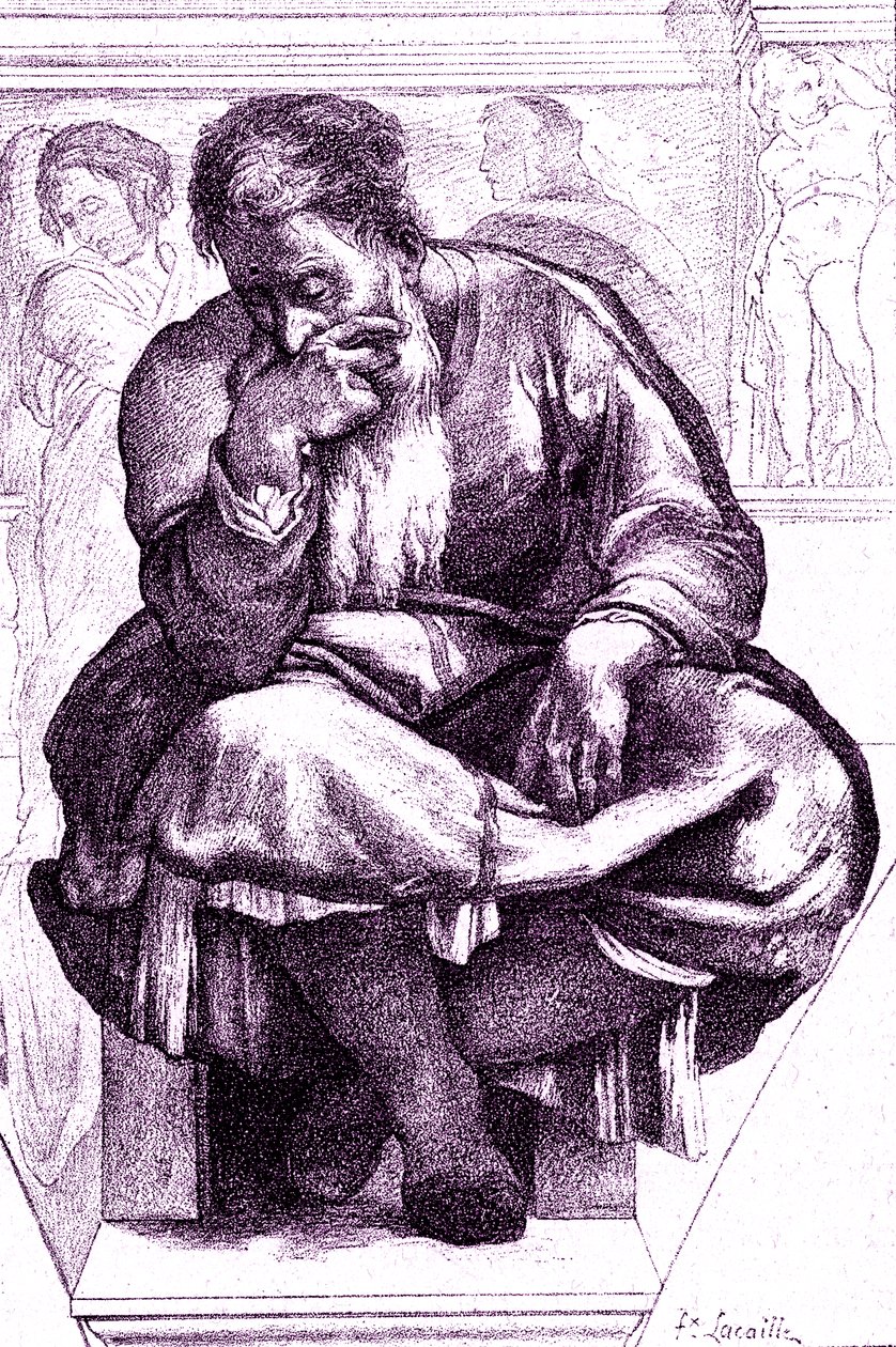 Jeremiás, a síró próféta alkotó: Michelangelo (after) Buonarroti