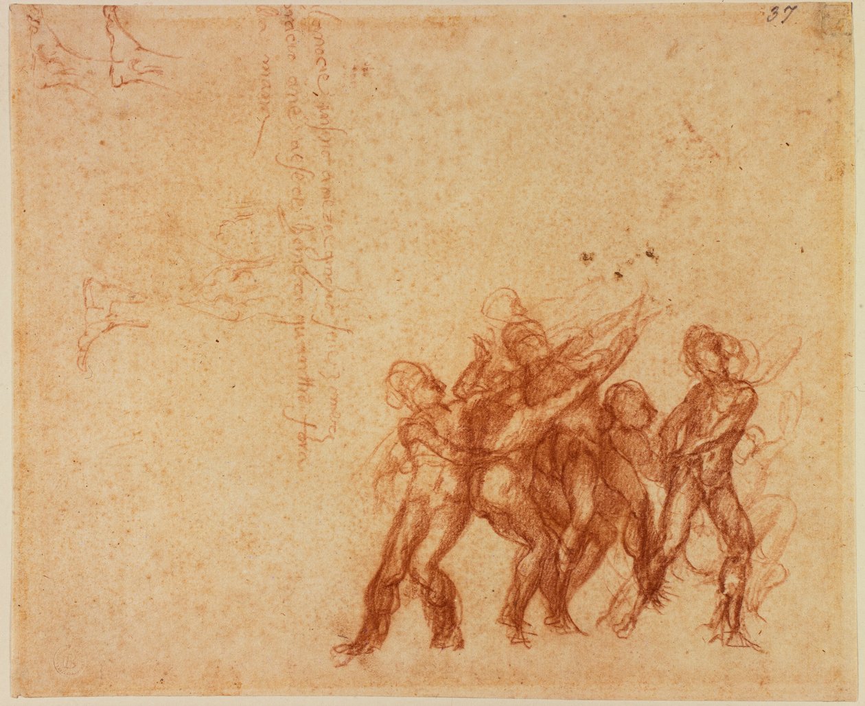 Aktfigurák tanulmányozása alkotó: Michelangelo (after) Buonarroti