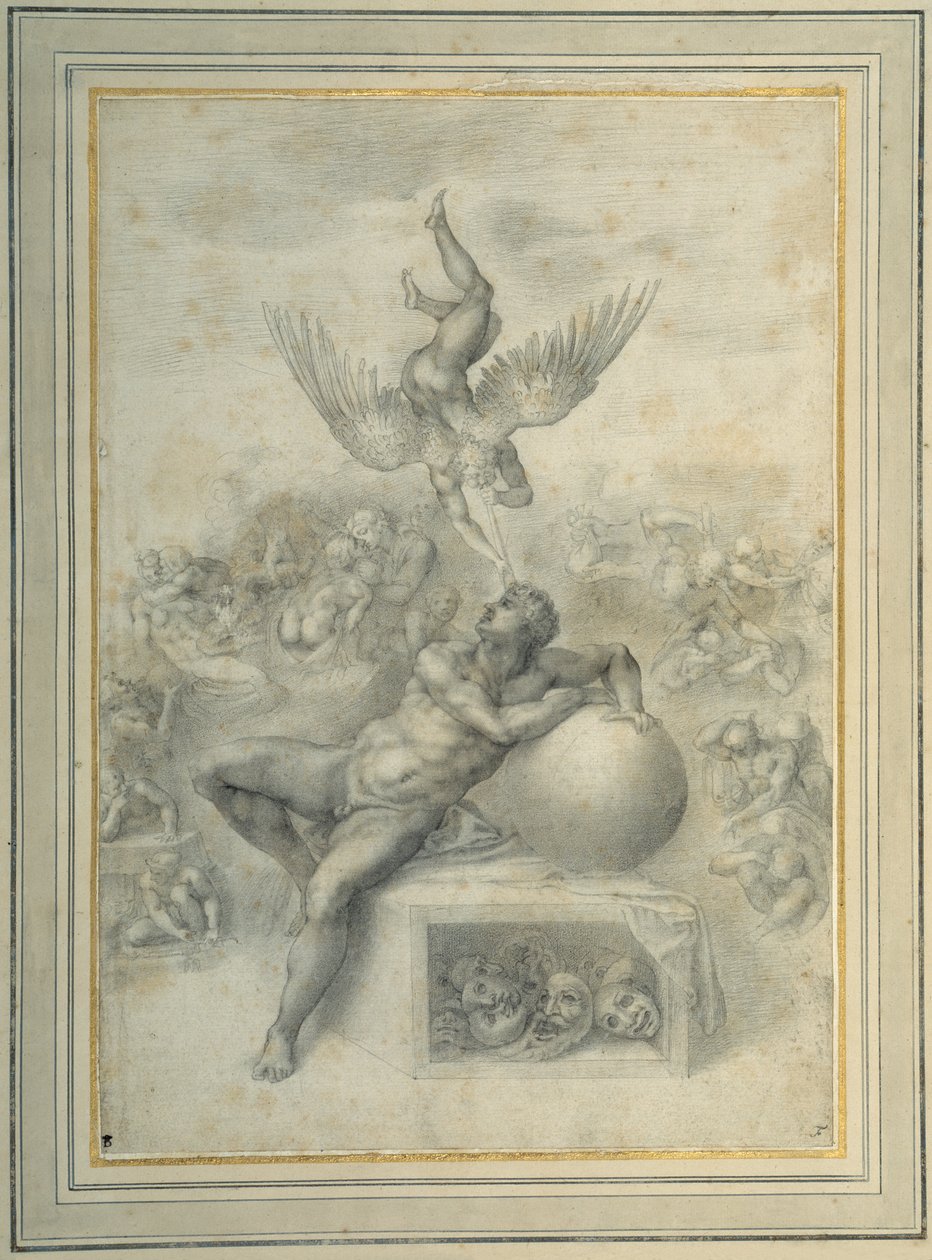 „Emberi élet álma”, Michelangelo Buonarroti (finom krétakréta papíron) nyomán alkotó: Michelangelo (follower of) Buonarroti