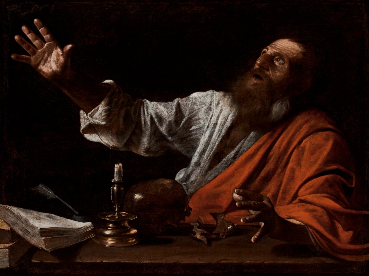 Szent Jeromos látomása, 17. század első fele (olaj, vászon) alkotó: Michelangelo (follower of) Caravaggio