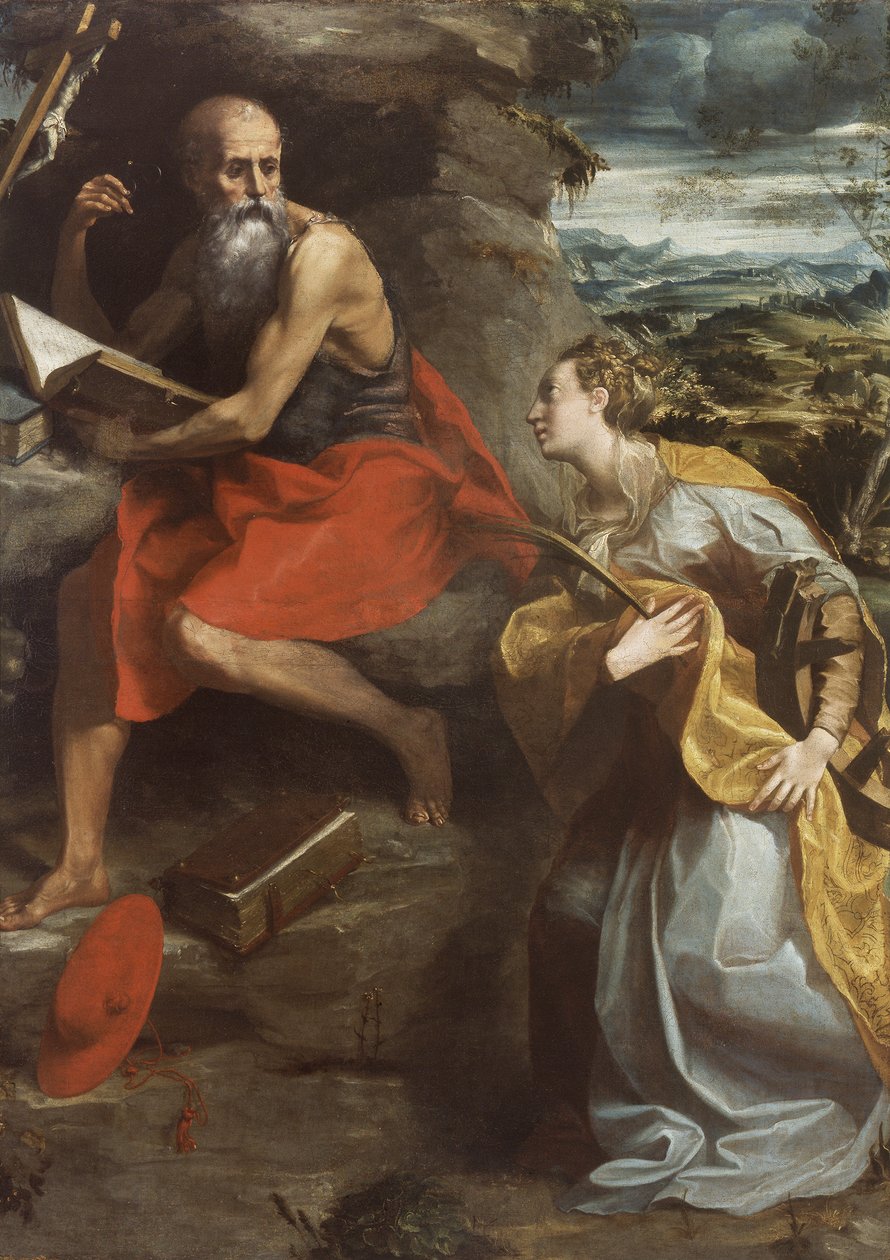 Szent Jeromos és Alexandriai Szent Katalin alkotó: Michelangelo Anselmi