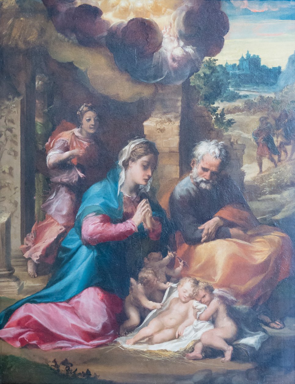 A betlehem és az angyali üdvözlet a pásztoroknak alkotó: Michelangelo Anselmi