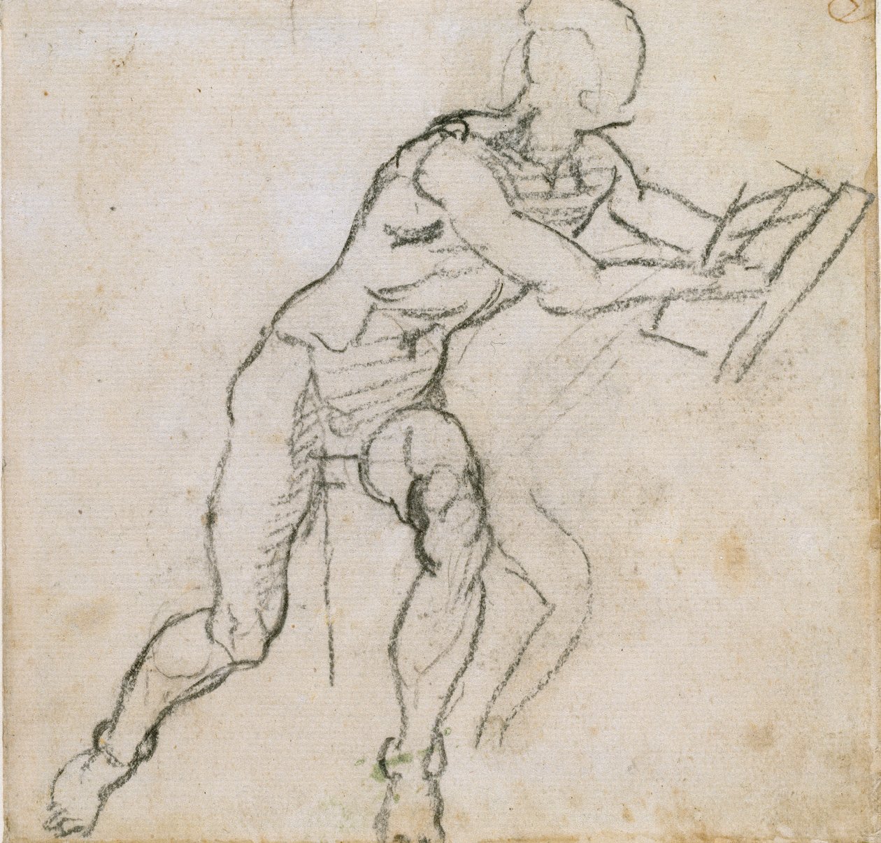 Meztelenül ülő férfi, c1490-1560 alkotó: Michelangelo Buonarroti