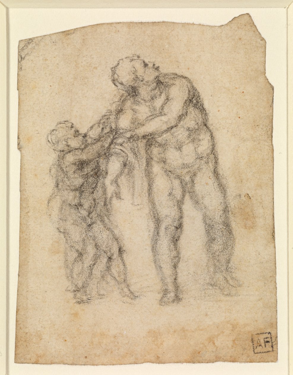 Aeneas és egy gyermek (recto) (ceruza papíron) [lásd: 5934523] alkotó: Michelangelo Buonarroti