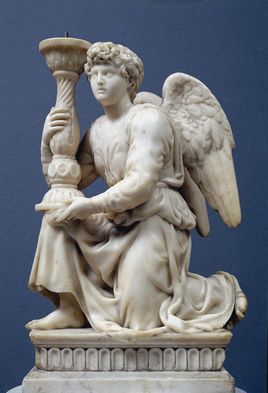 Angyal, aki kandelábert tart, 1495 (márvány) alkotó: Michelangelo Buonarroti